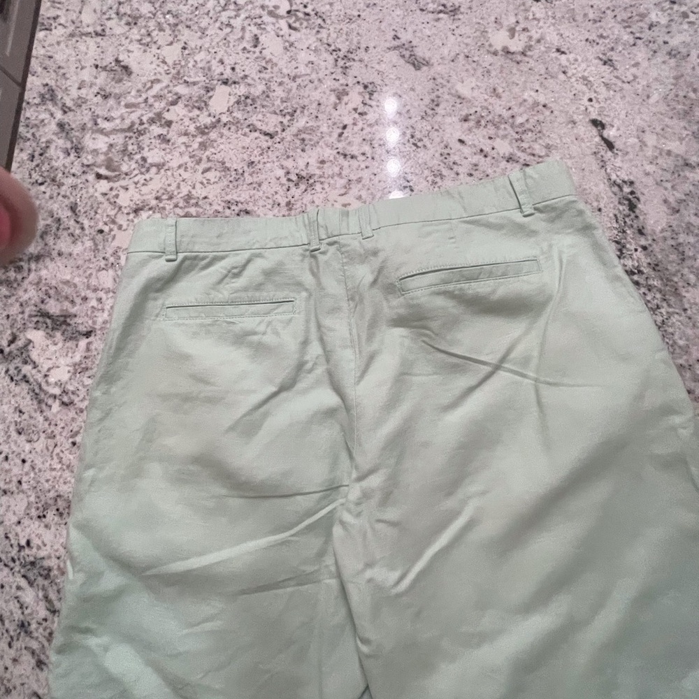 Mint green linen cotton Gap boyfriend roll up short 9 inch inseam - Picture 6 of 8